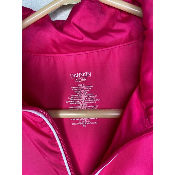 Danskin Pink & white medium hooded rain jacket - Picture 4 of 6